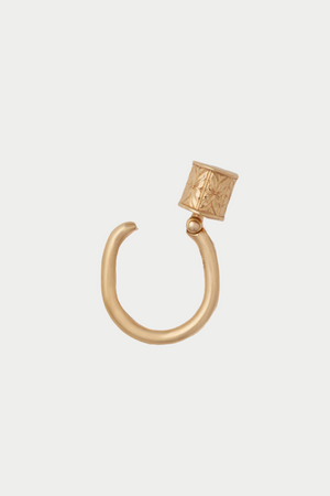 Hand Engraved Trundle Lock Ring, Yellow Gold