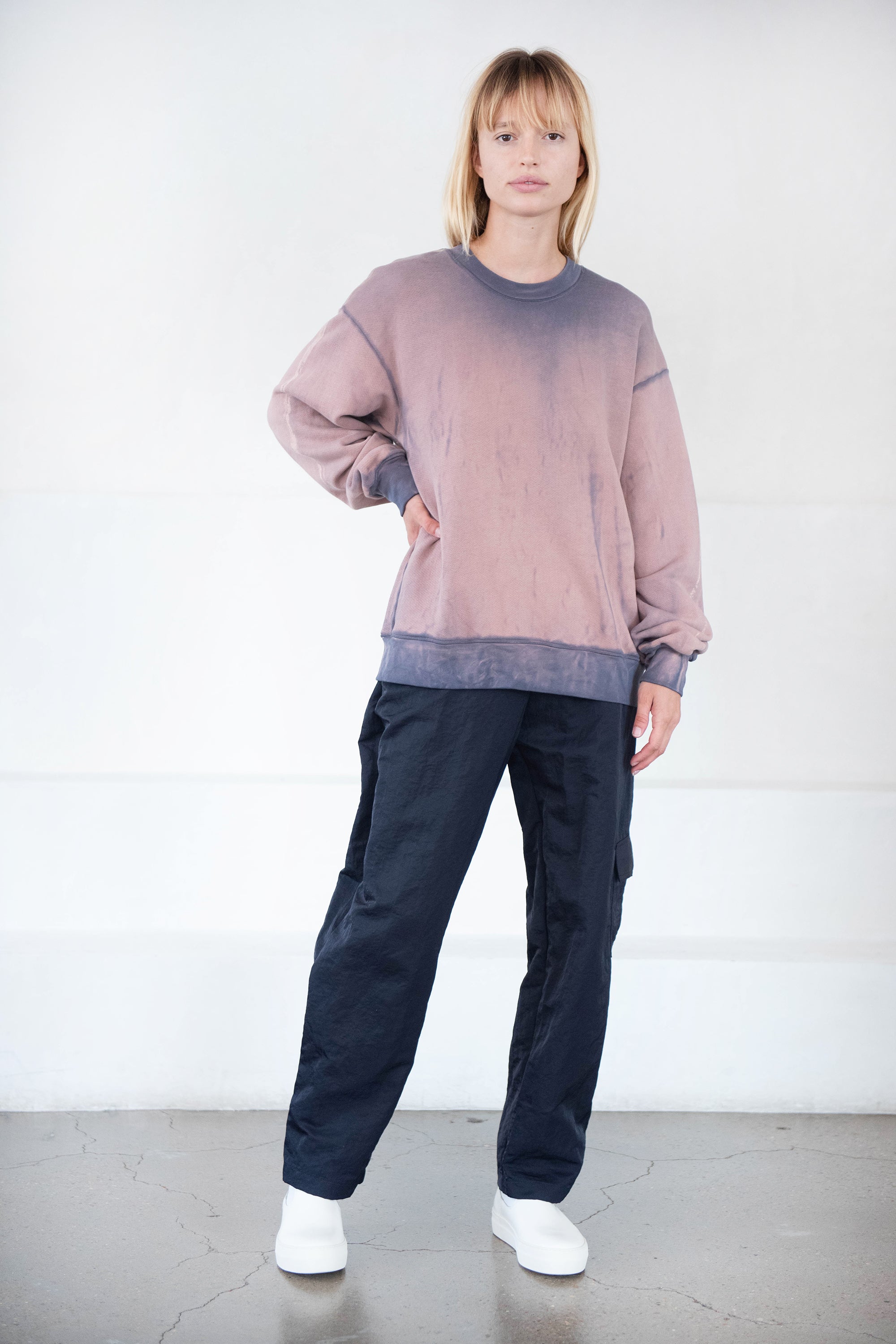 BROOKLYN oversized sweatshirt, eggplant