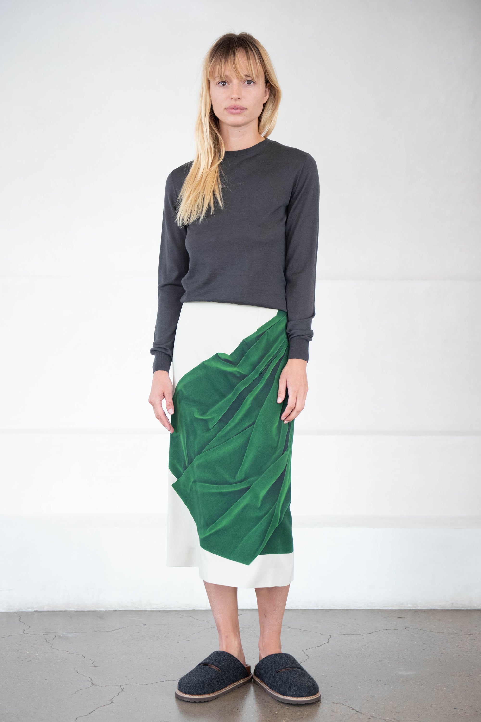 SALBY LONG SKIRT, off-white