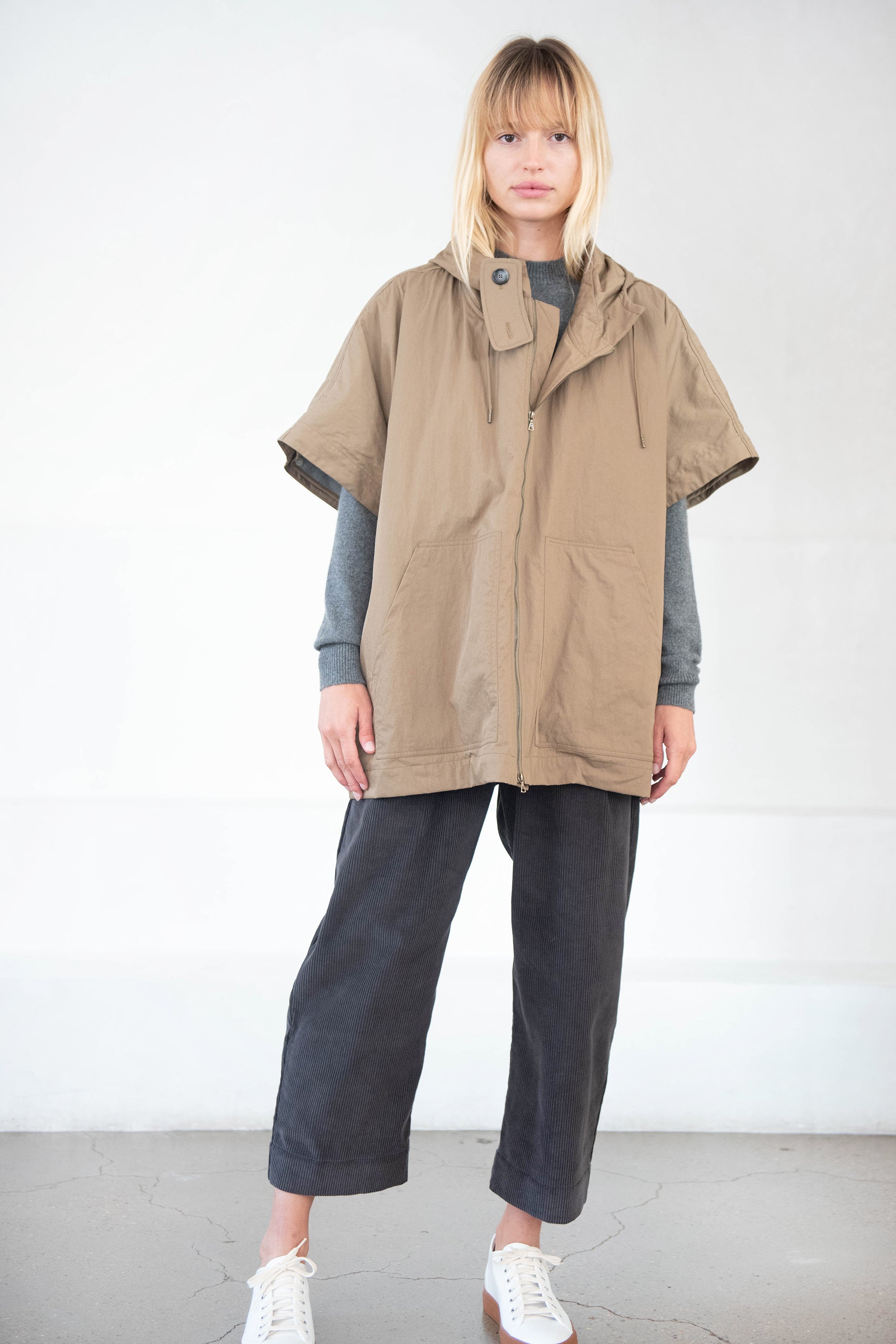 TRACKER HOODED PONCHO, dark khaki