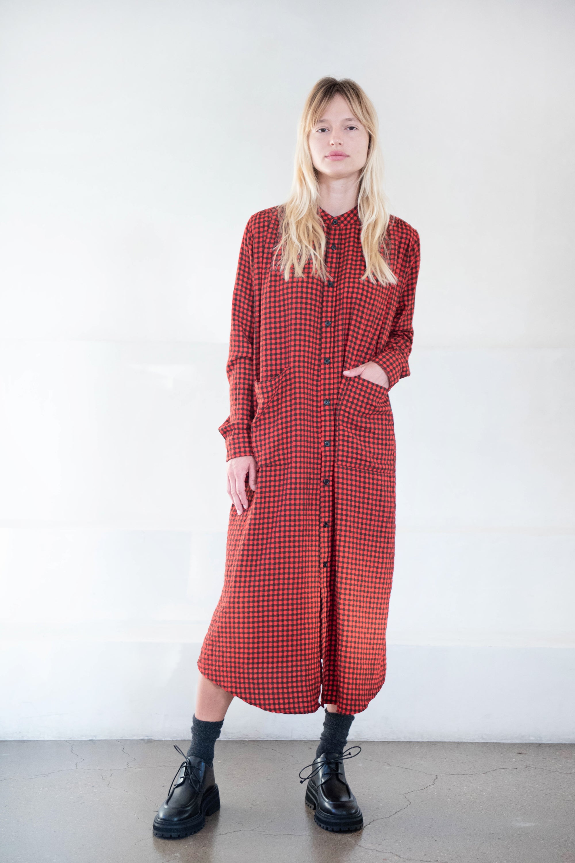 rola-vichy dress, red and black
