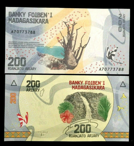 Madagascar 100, 200, 500, 1000 Ariary 2017 Banknote World Paper