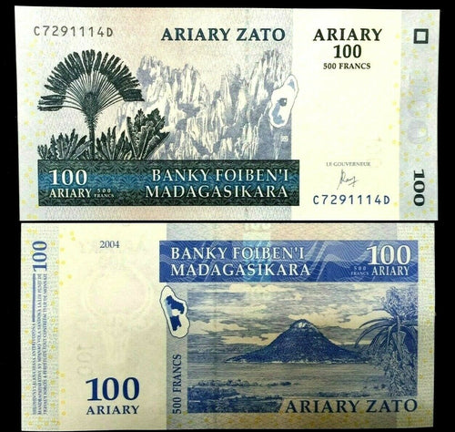 Madagascar 100, 200, 500, 1000 Ariary 2017 Banknote World Paper