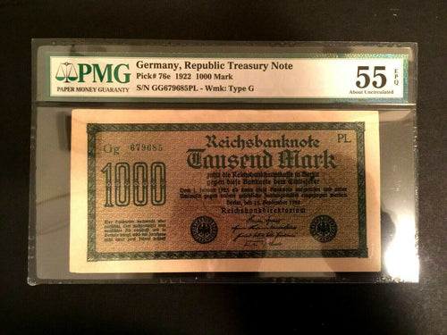 Antique Rare Historical 1 German Mark 1920 - PMG Certified UNC EPQ