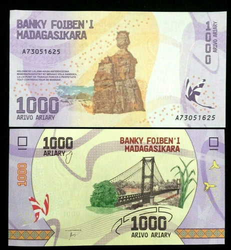 Madagascar 100, 200, 500, 1000 Ariary 2017 Banknote World Paper