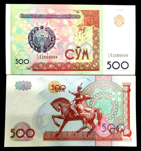 UZBEKISTAN 5-50-100-200-500 SUM Banknote World Paper Money UNC