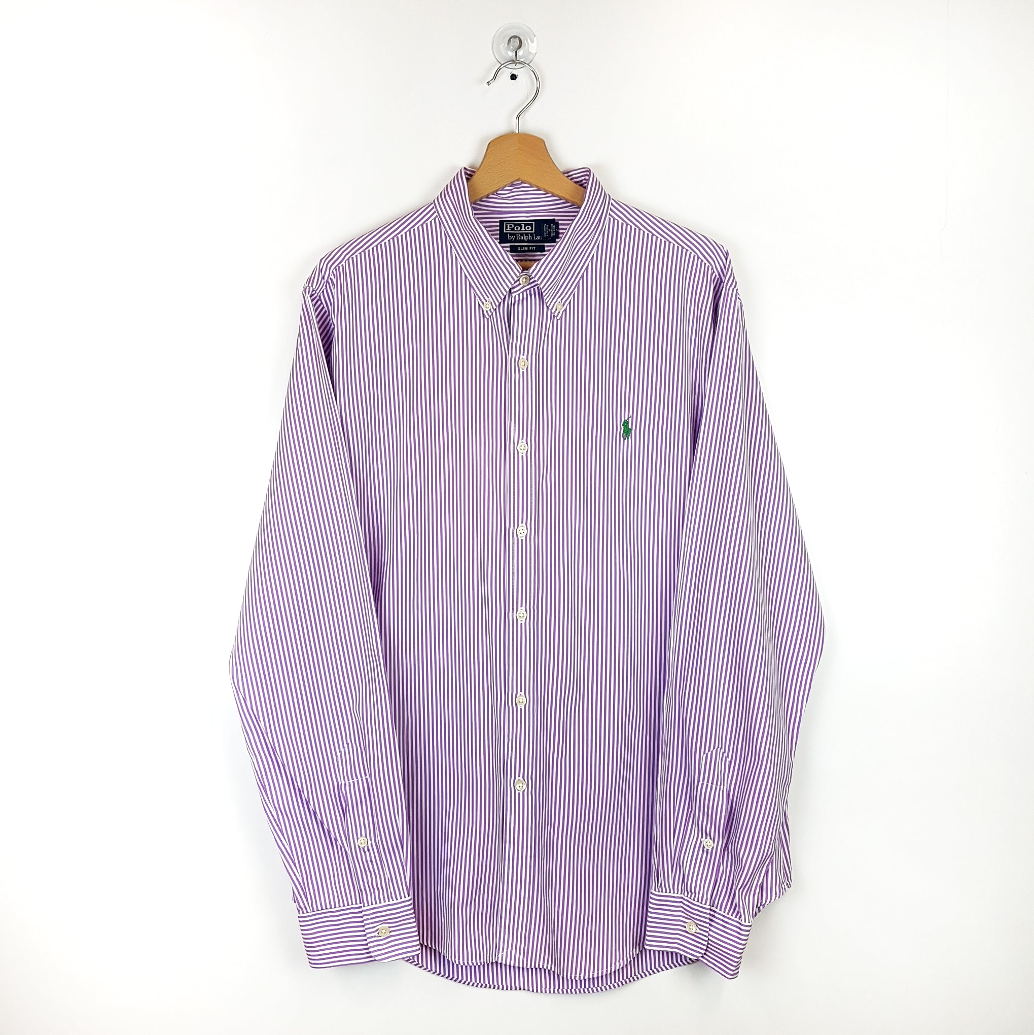 ralph lauren purple striped shirt