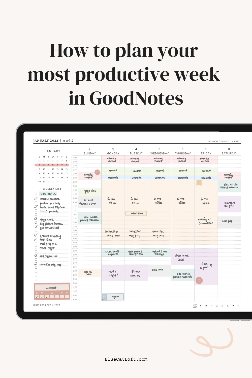 productive goodnotes templates