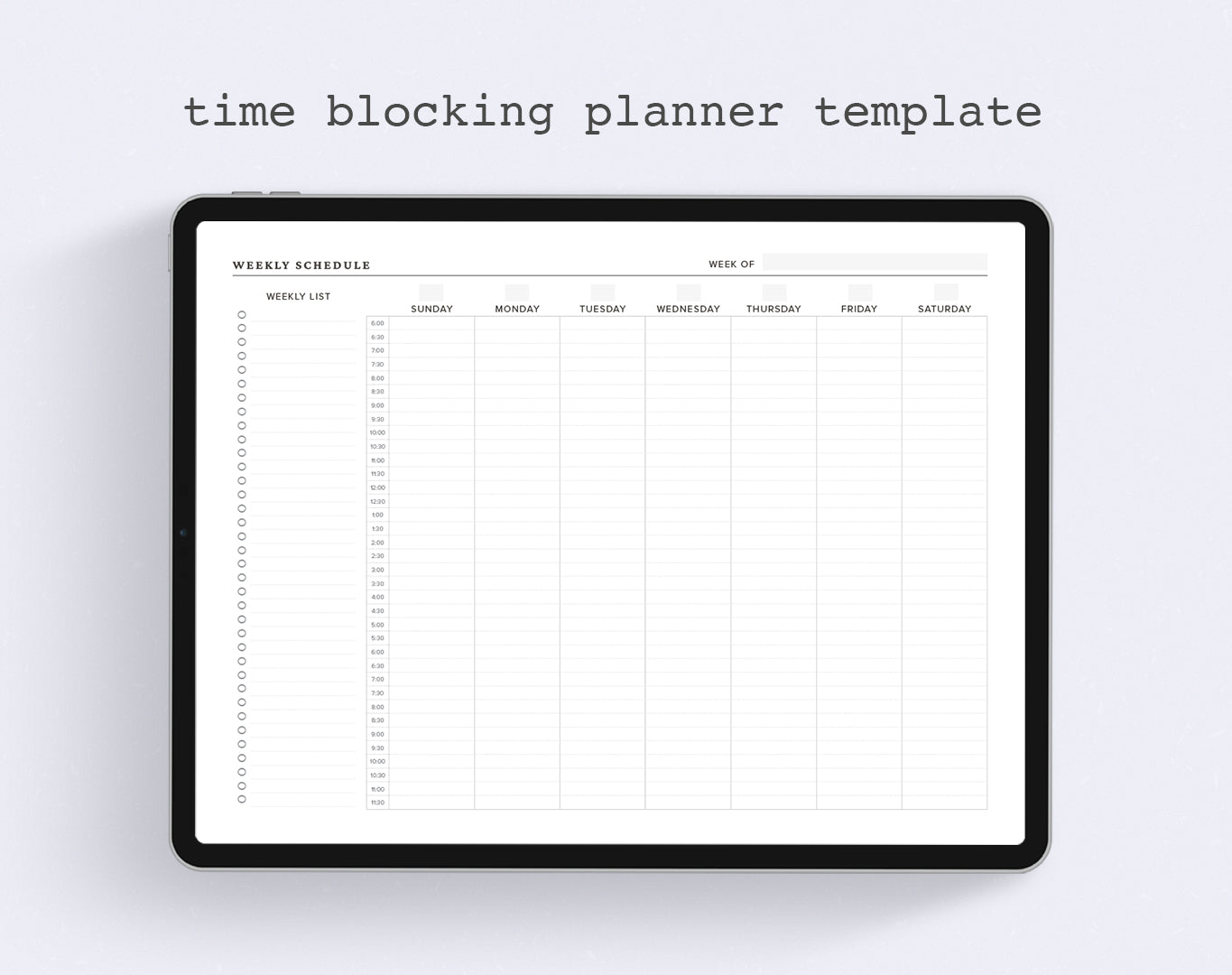 Free goodnotes planner template