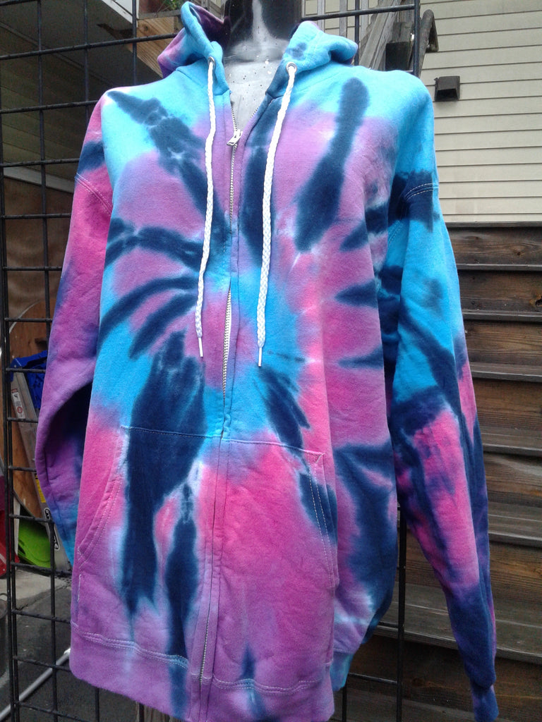 tie dye zipper hoodie