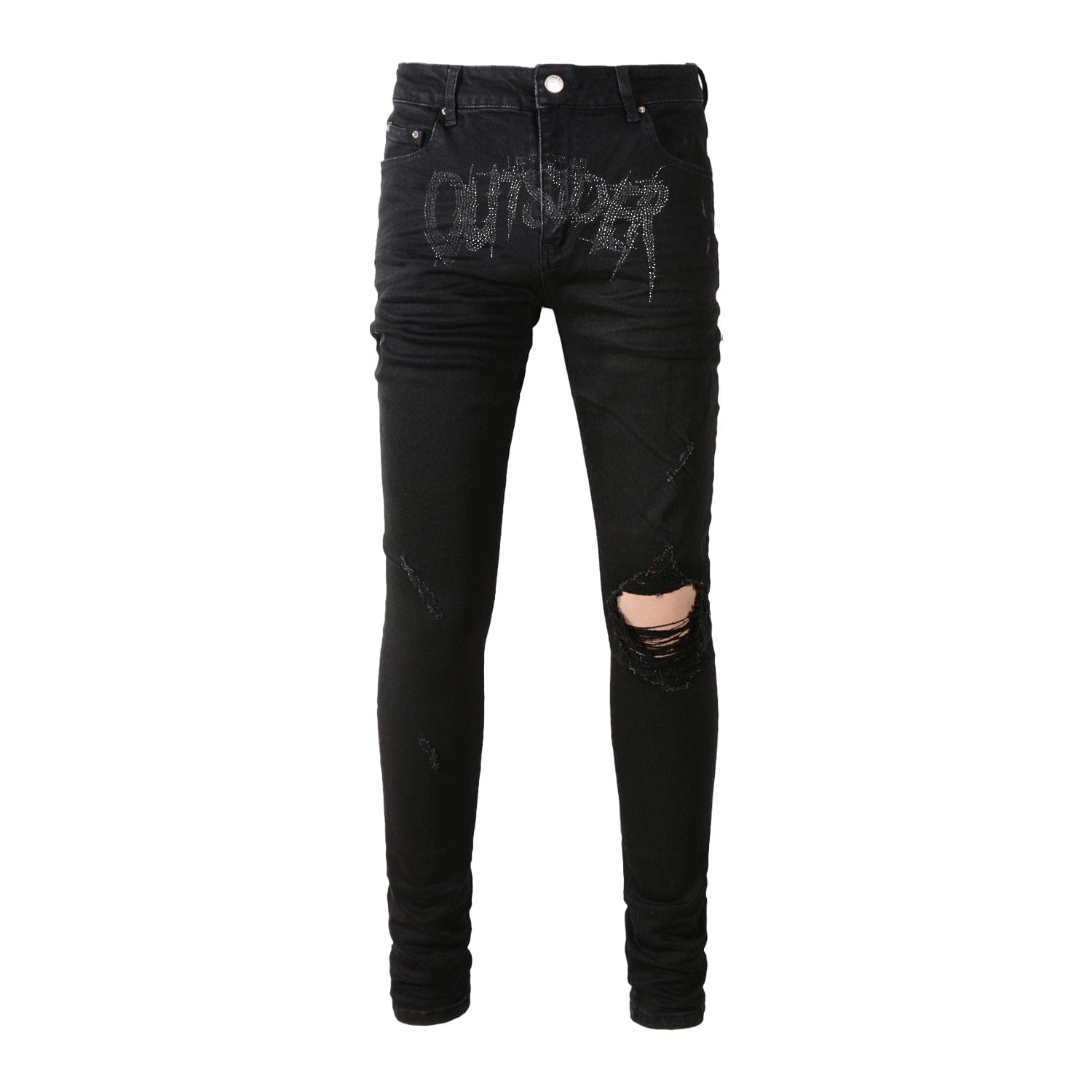 NIGHTFALL RHINESTONE DENIM - BLACK – LIFE OF AN OUTSIDER