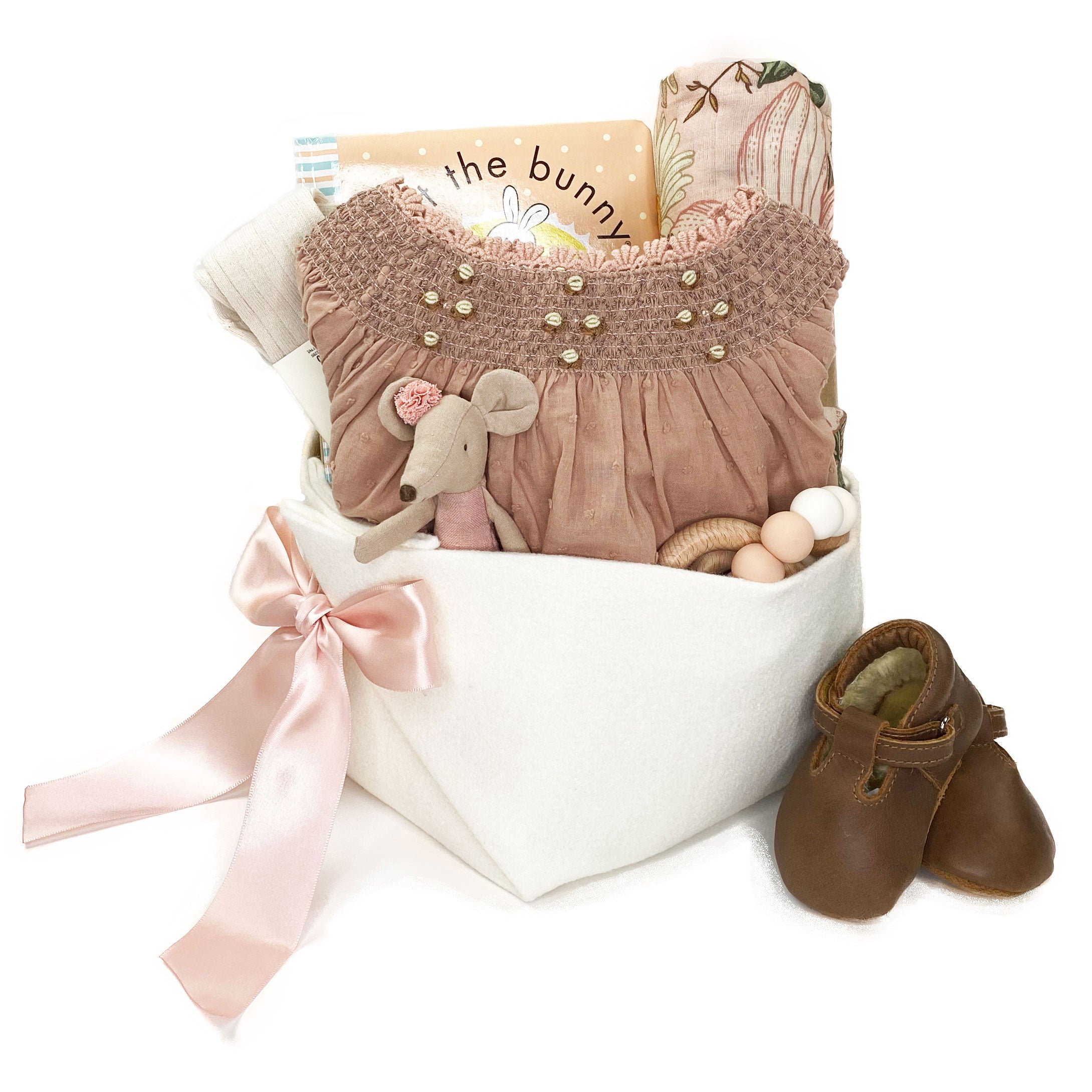 Baby Girl Gift Basket featuring Noralee at Bonjour Baby Baskets