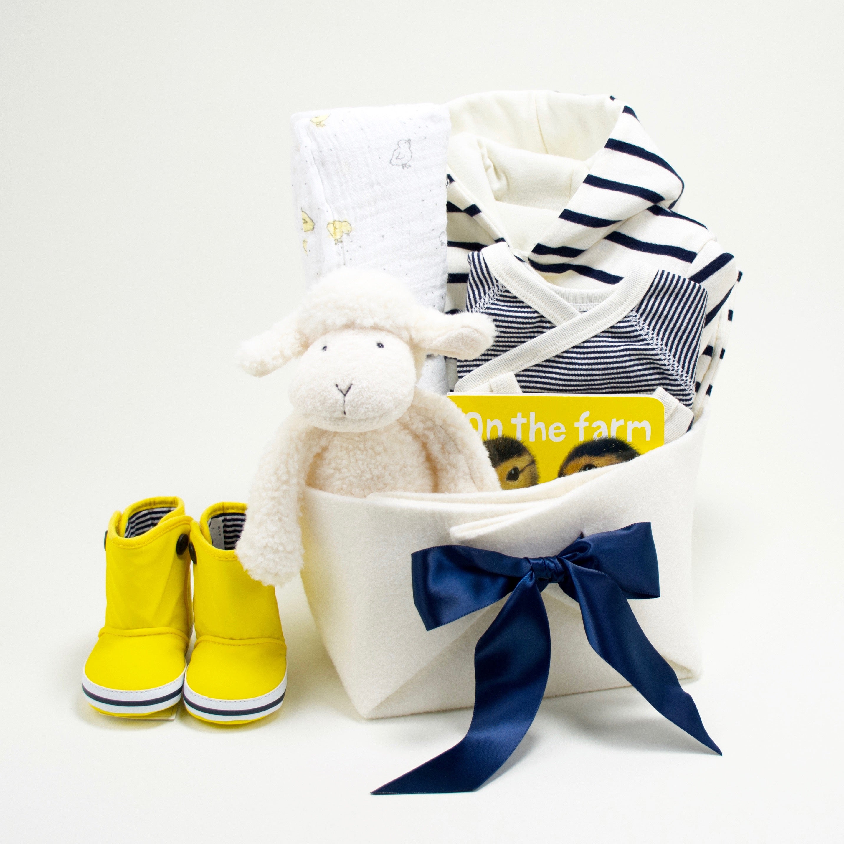 Petit Bateau neutral luxury baby gift basket