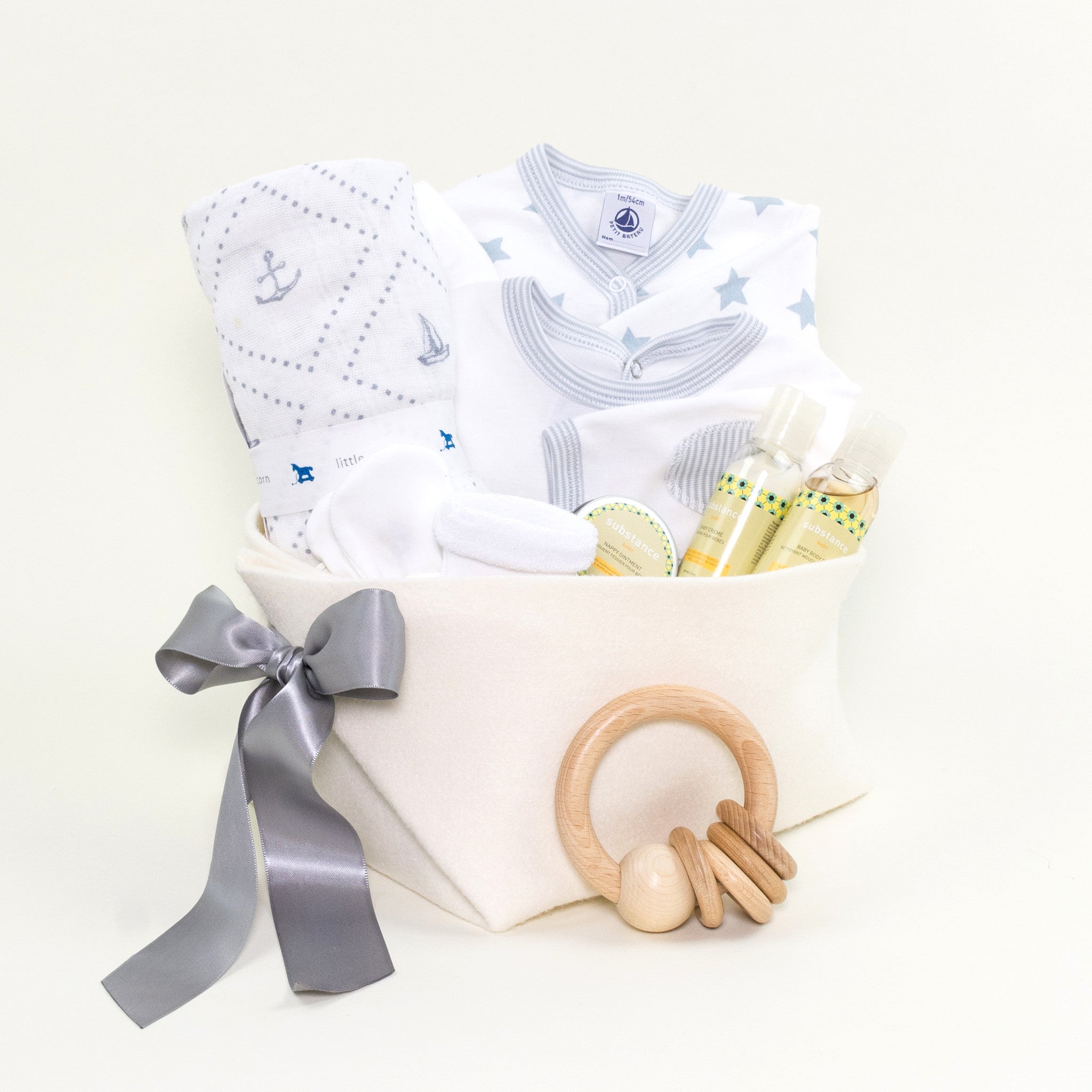 Luxury Baby Gift Basket featuring Matter Company Baby Products