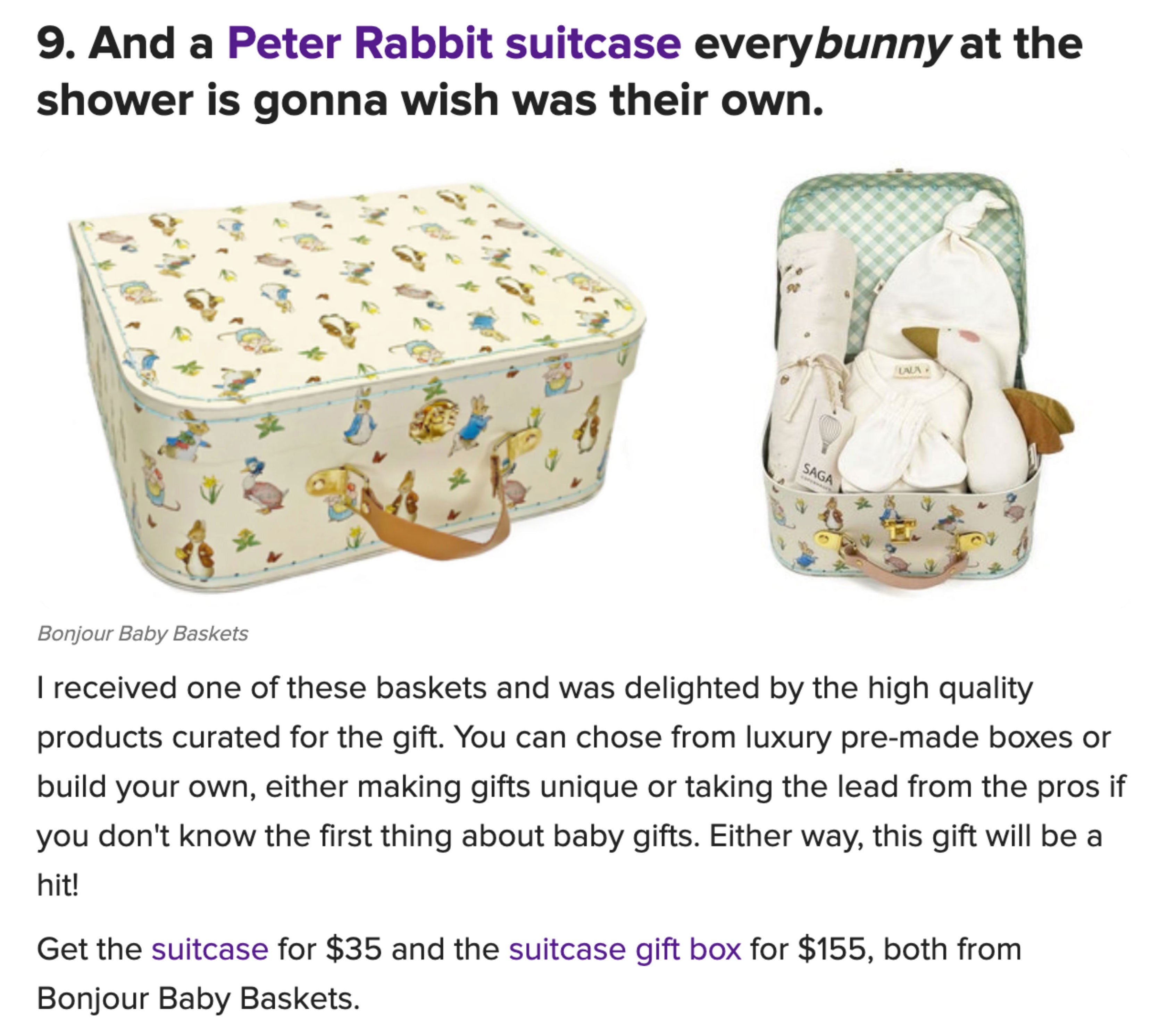 BuzzFeed feature of Bonjour Baby Baskets