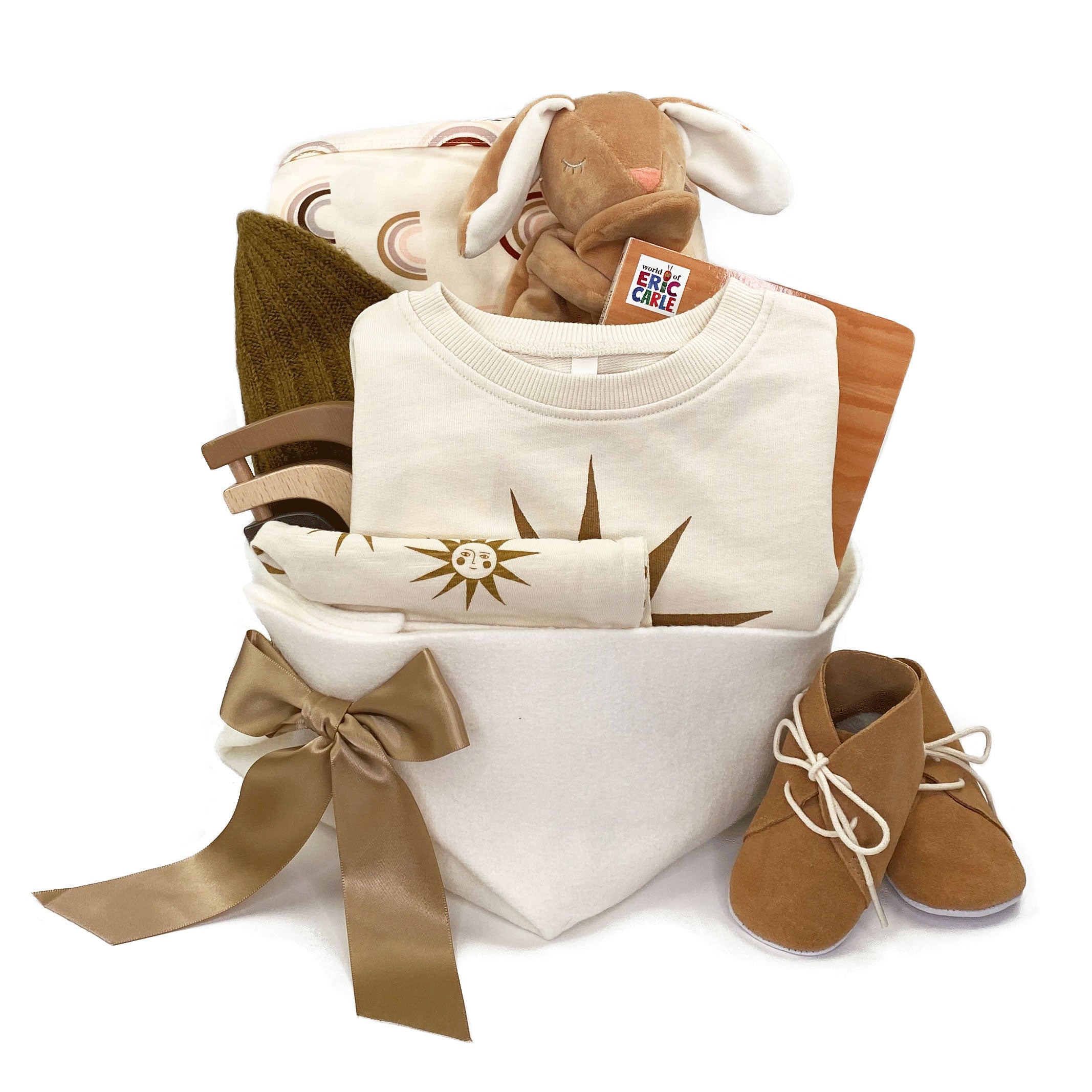 Sun and Rainbows Baby Gift Basket at Bonjour Baby Baskets - Luxury Baby Gifts