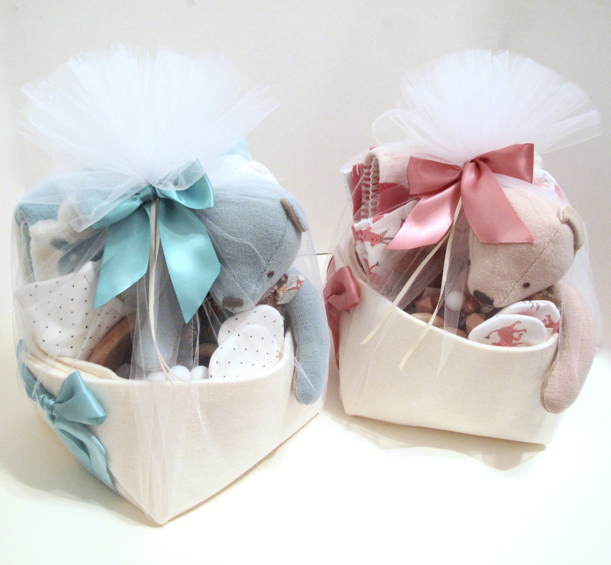 Luxury Baby Gift Baskets for twins by Bonjour Baby Baskets 