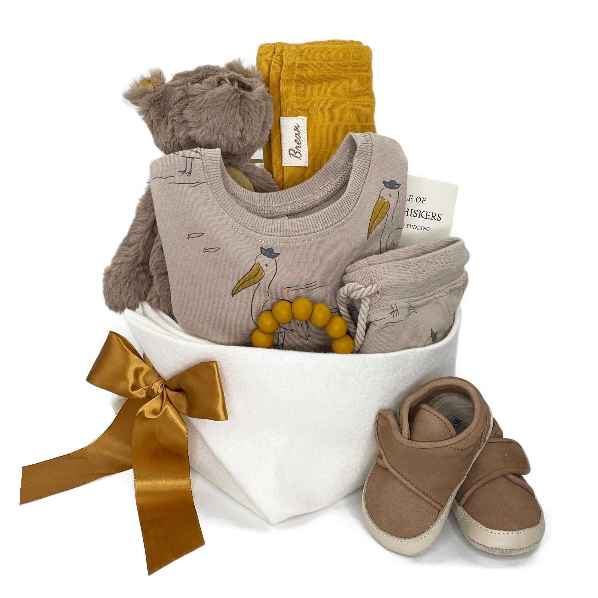 Luxury Baby Gift Basket featuring Rylee and Cru at Bonjour Baby Baskets