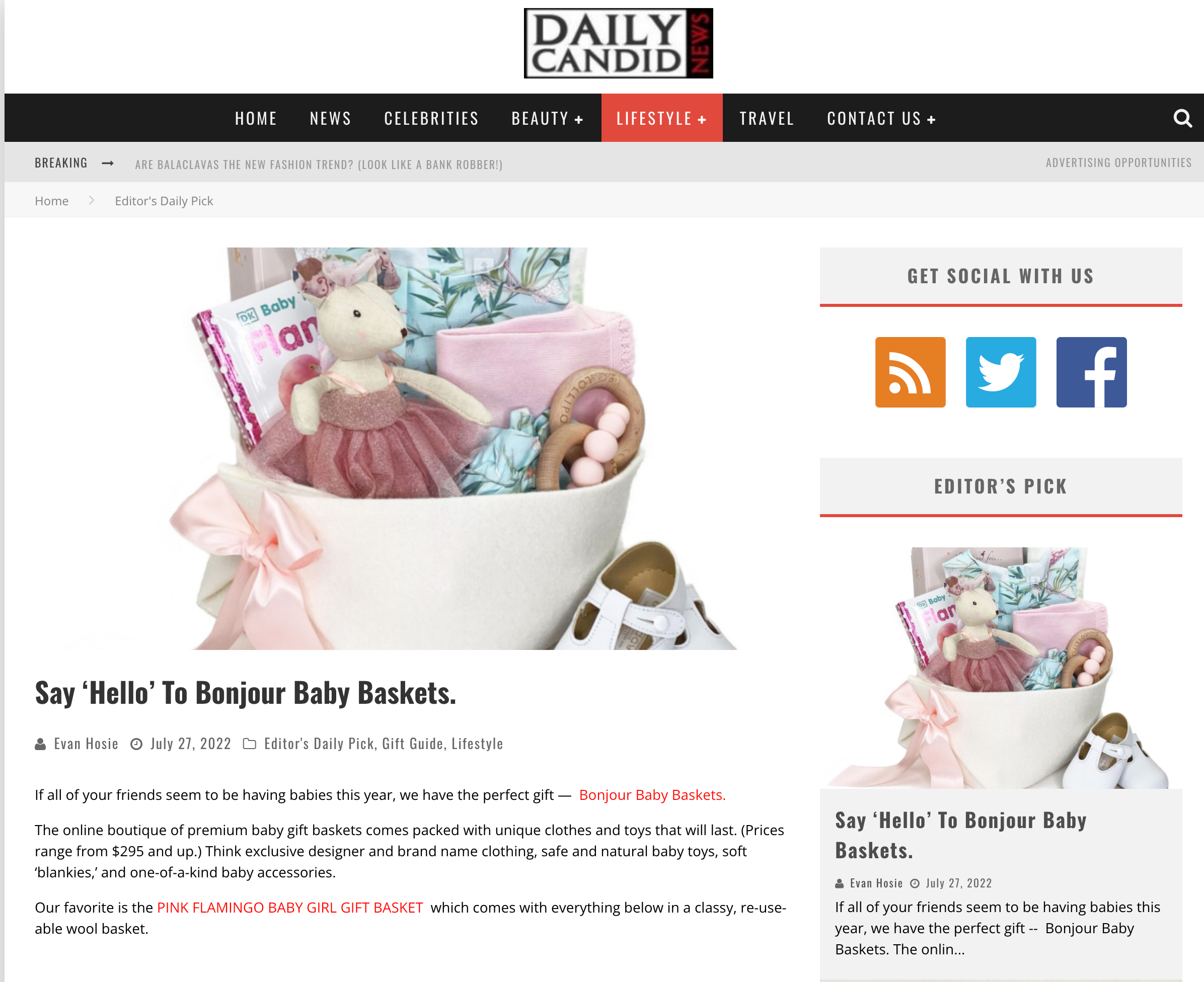 Say Hello to Bonjour Baby Baskets by Daily Candid News