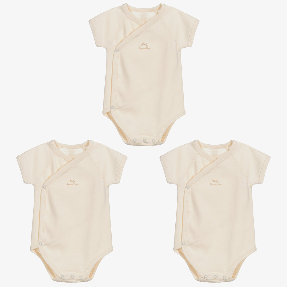 Naturapura set of 3 Organic Kimono Onesies - Short Sleeves