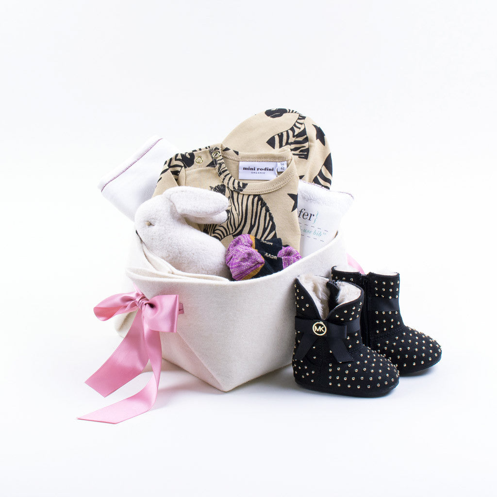 Mini Rodini baby girl gift basket - Zebra the Diva – Bonjour Baby Baskets -  Luxury Baby Gifts