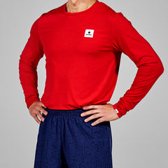 ランニングTシャツ(ロングスリーブ) LMRLS01c5004 Clean Pace Long Sleeve - Red [メンズ]