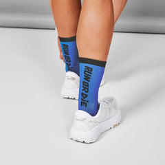 ソックス LUASO08c209 Run or Die Socks - Blue [ユニセックス]