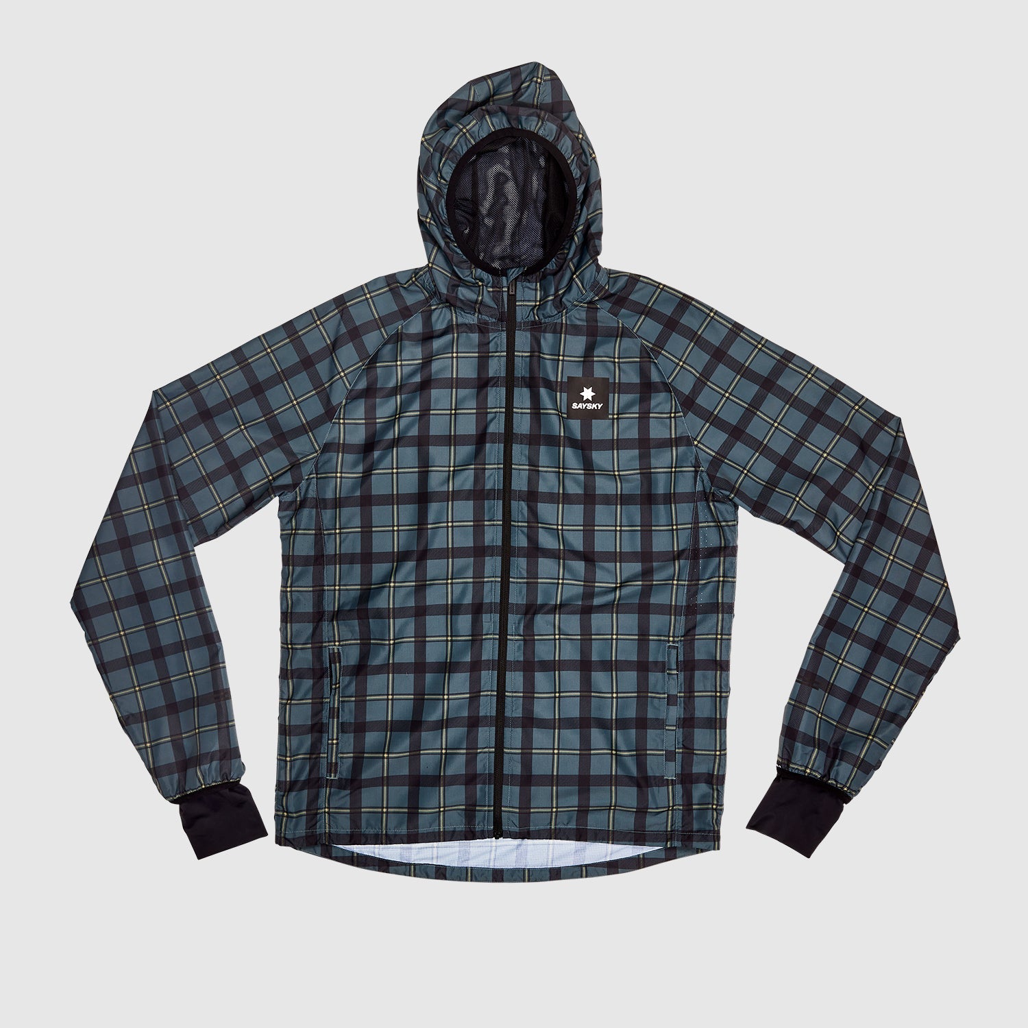 ランニングジャケット KMRJA02c1008 Checker Pace Jacket - Grey [メンズ]