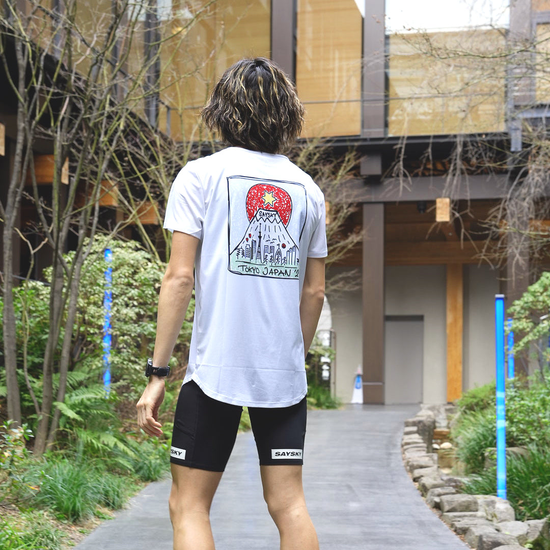 ランニングTシャツ ZMRSS20c101 Stylebike X SAYSKY Flow SS T-shirt - White [メンズ]