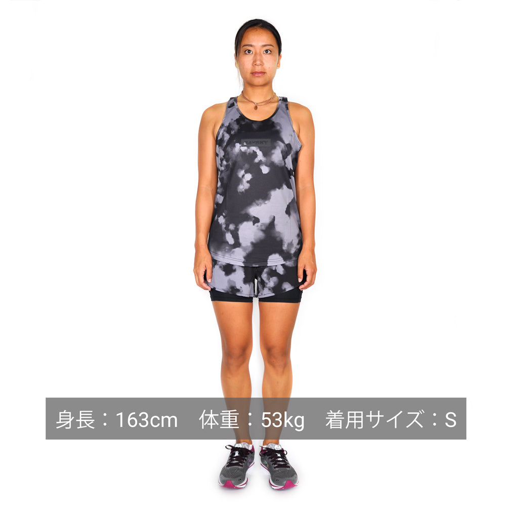 ランニングショーツ GGRSH01 Wmns 2-in-1 Shorts - Cumulus Clouds Grey/Black [レディーズ]