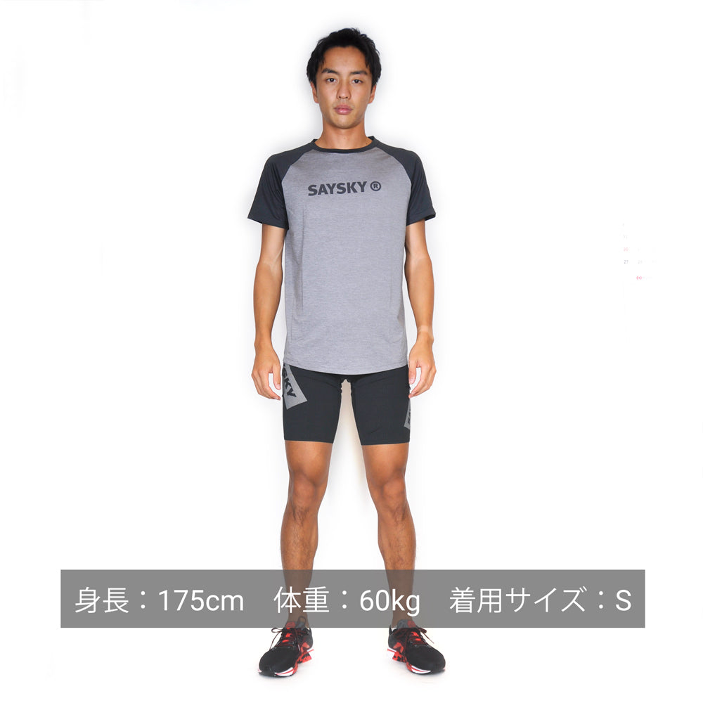 ランニングTシャツ GMRSS11 Reg Pace Tee - Light Grey/Dark Grey Melange [ユニセックス]