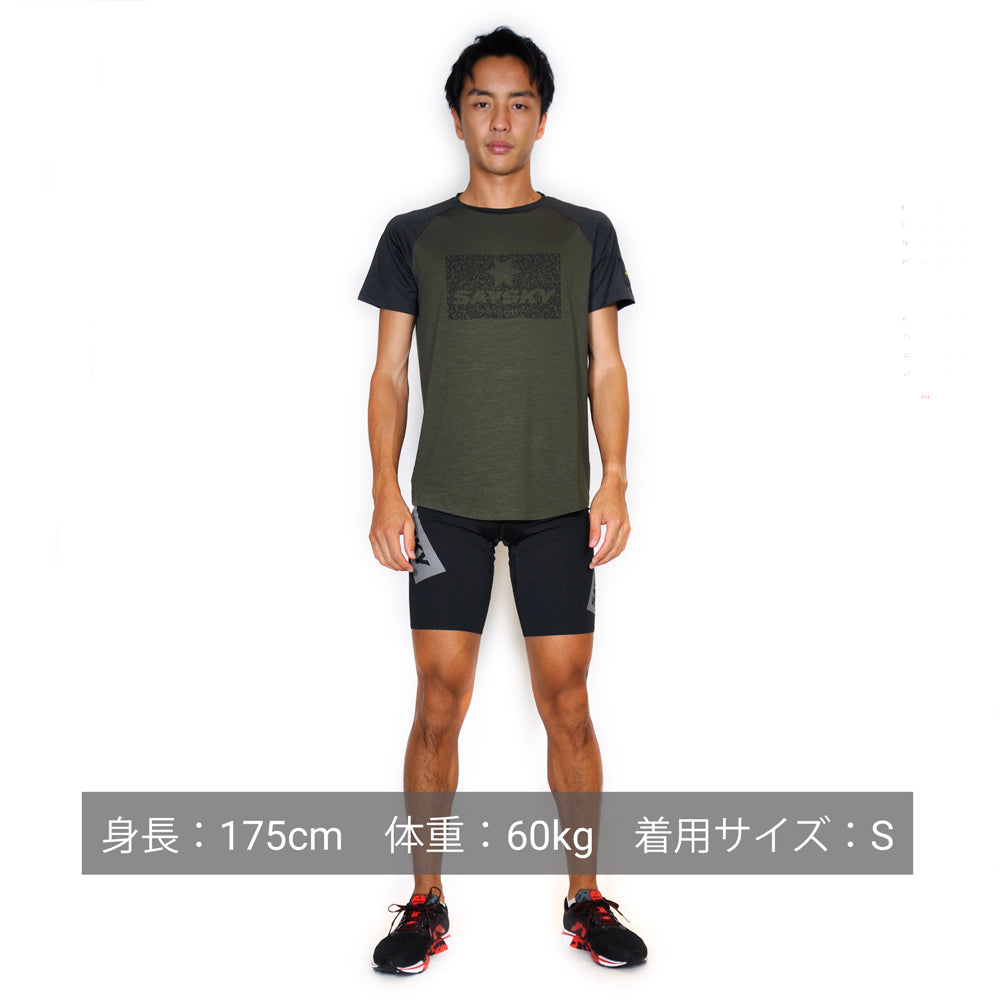 ランニングTシャツ GMRSS14 Box Pace Tee - Olive Melange [ユニセックス]