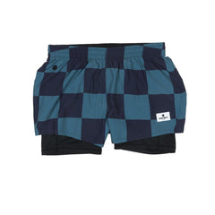 ランニングショーツ DGRSH04 Checker 2-in-1 Shorts - Maritime Blue Checker [レディーズ]