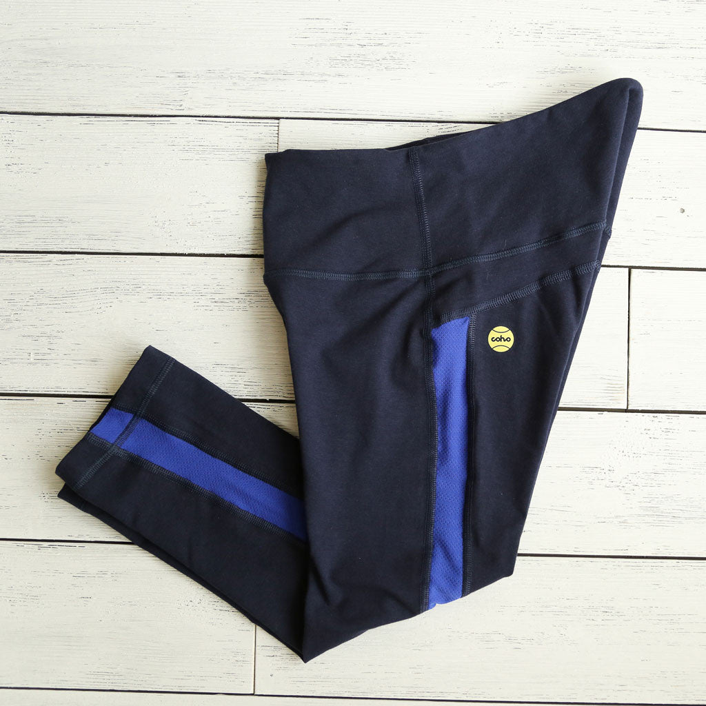 navy blue cropped leggings