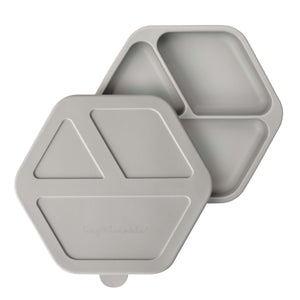Tiny Twinkle's Silicone Divided Dish with Lid in Grey color