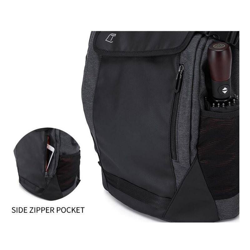 side zipper pocket travel backpack