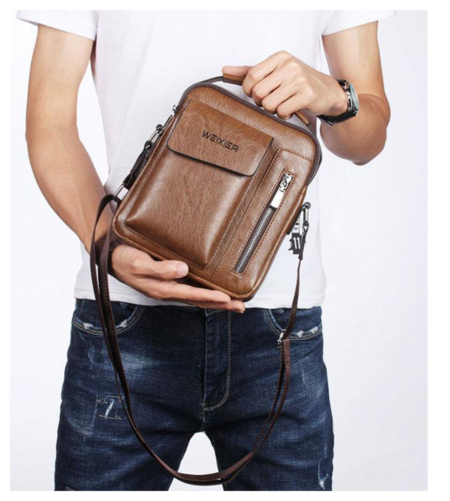  Shoulder Bag Vintage Crossbody Bags High Quality Male Bag PU Leather Handbag