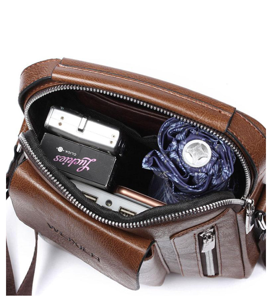 Shoulder Bag Vintage Crossbody Bags High Quality Male Bag PU Leather Handbag 