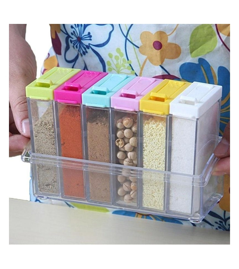 6Pcs/Set Plastic Spice Storage Organizer Box