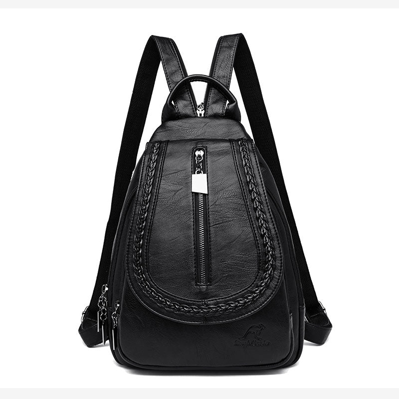 Leather backpack for women