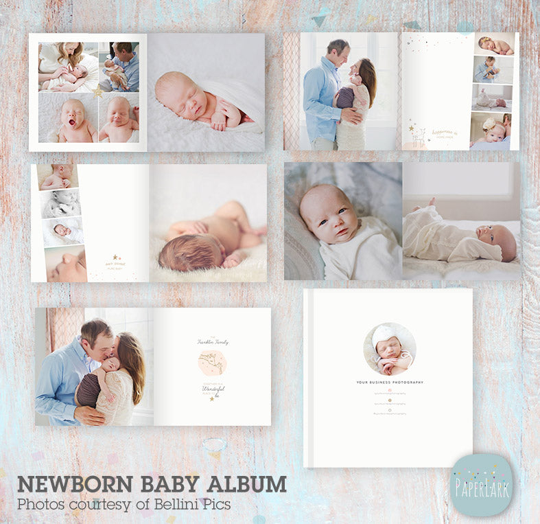 Download Baby Photo Album Template Rn001 Paper Lark Designs PSD Mockup Templates