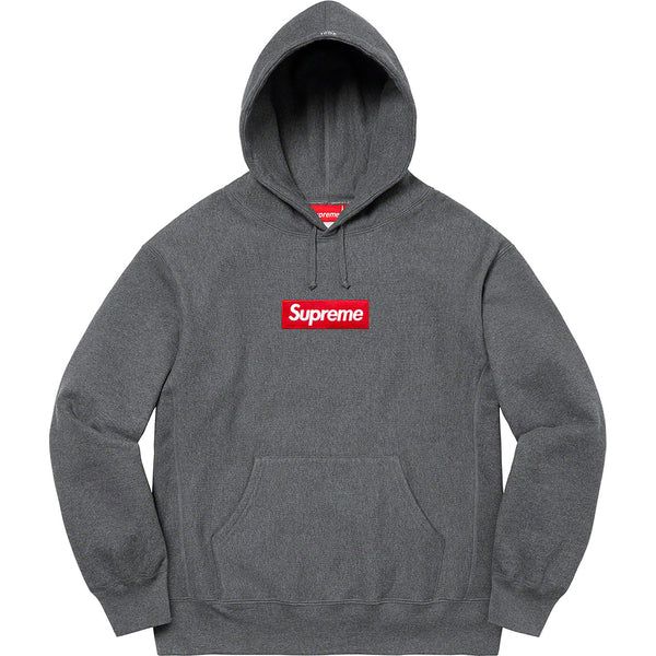 Supreme Logo Hoodie beige schwarz weiß getreift Größe L in