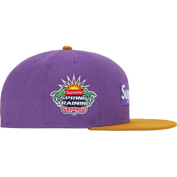 Supreme Reverse Box Logo New Era Fitted Hat Purple 7-1/4