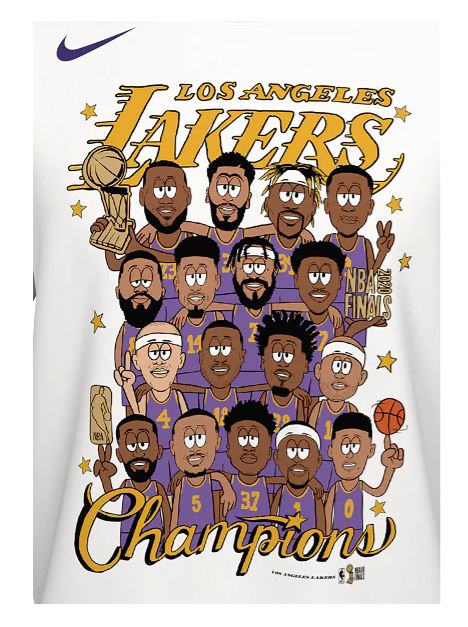 Men's Los Angeles Lakers Fanatics Branded White 2020 NBA Finals Champions  Team Caricature T-Shirt