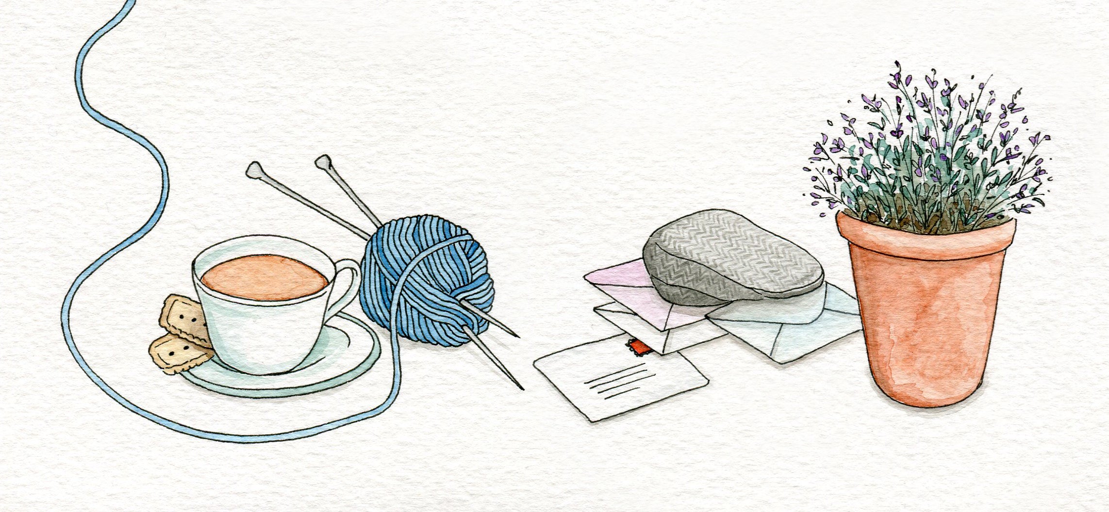 Suzanne Pink watercolour and ink illustration