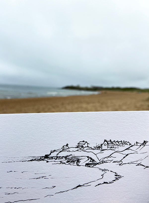 Sketch of Tynemouth beach, Northumberland