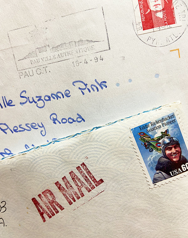 International post with AIR MAIL stamp