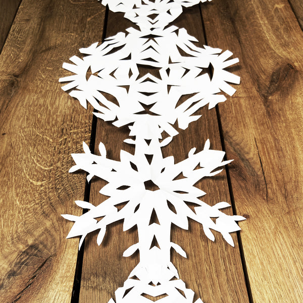 Paper snowflake table runner