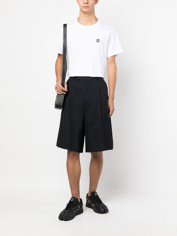 Burberry monogram-motif Piqué Cotton Polo Shirt Black