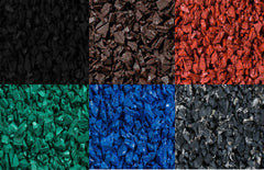 colored rubber mulch collage